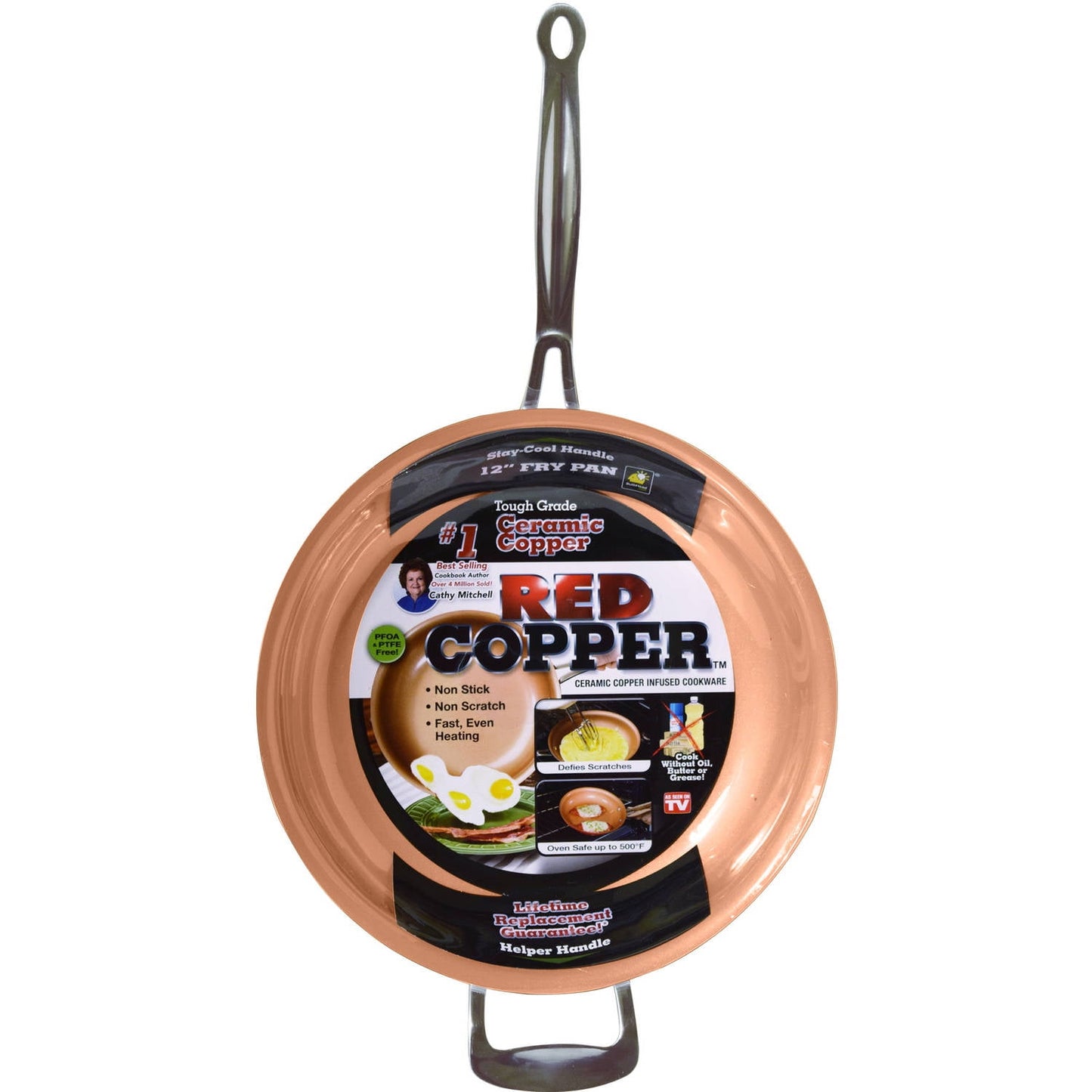 FRY PAN RED COPPER 12" (Pack of 1)