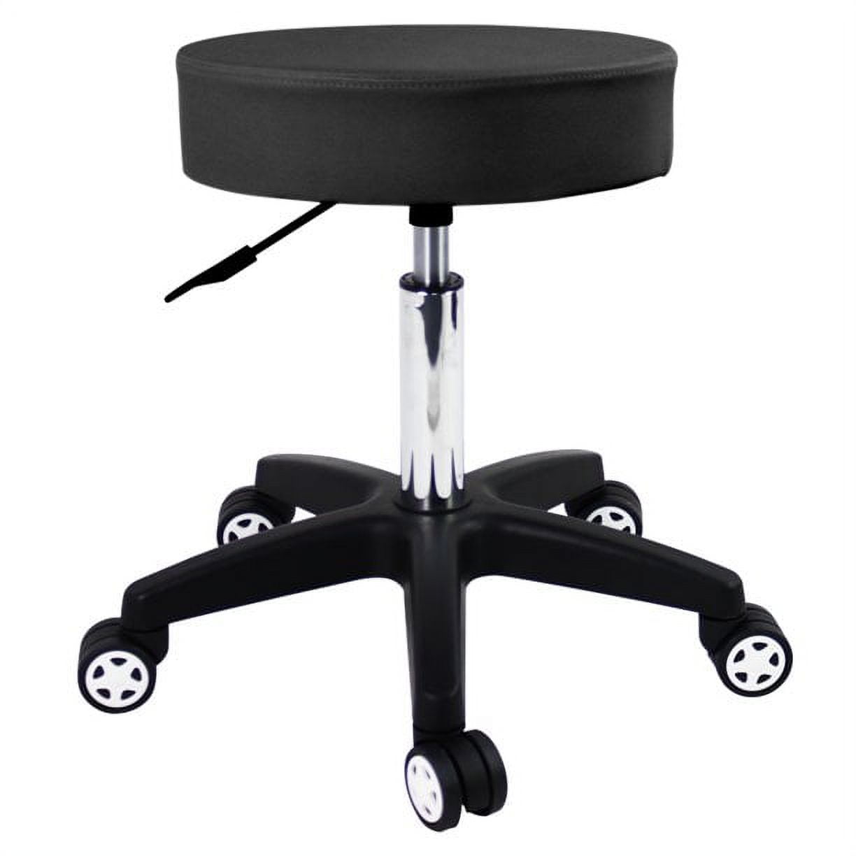 FURWOO Rolling Stool with Wheels Adjustable Task Chair Swivel Salon Stool Office Desk Stool Round Shop Stool Black