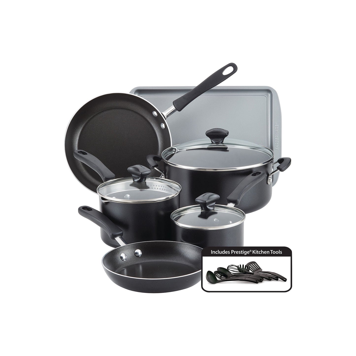 Farberware Cookstart 15 Piece Set, Black