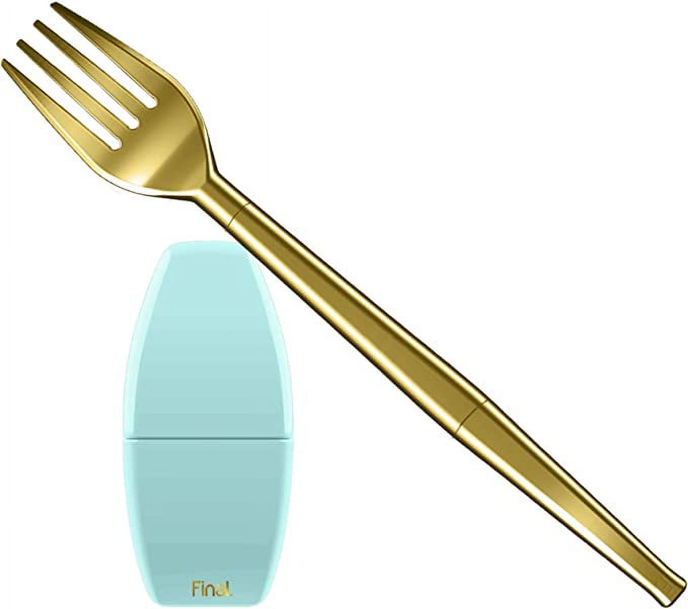 FinalFork: Teal Case, Gold Fork