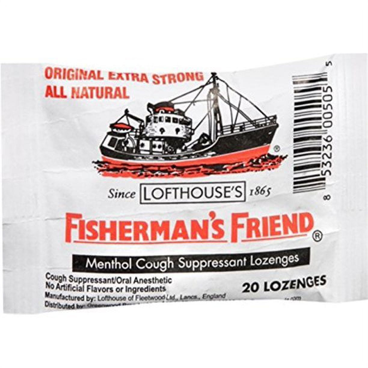 Fisherman's Friend Menthol Cough Suppressant Extra Strong 20 ct, 24-Pack