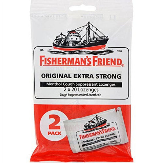 Fisherman's Friend Original Extra Strong Cough Suppressant Lozenges, 40-Count Bags (Pack of 12)