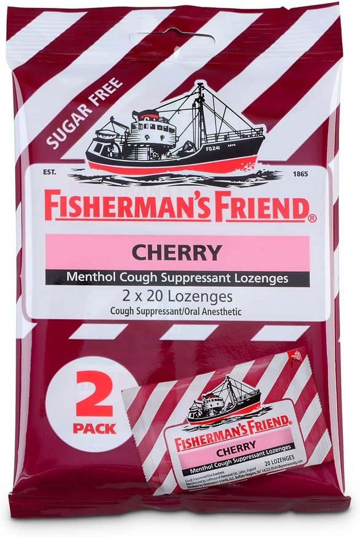 Fishermans Friend Sugar Free Cherry Flavor Lozenges, 40 ea, 12 pack, 6 Pack