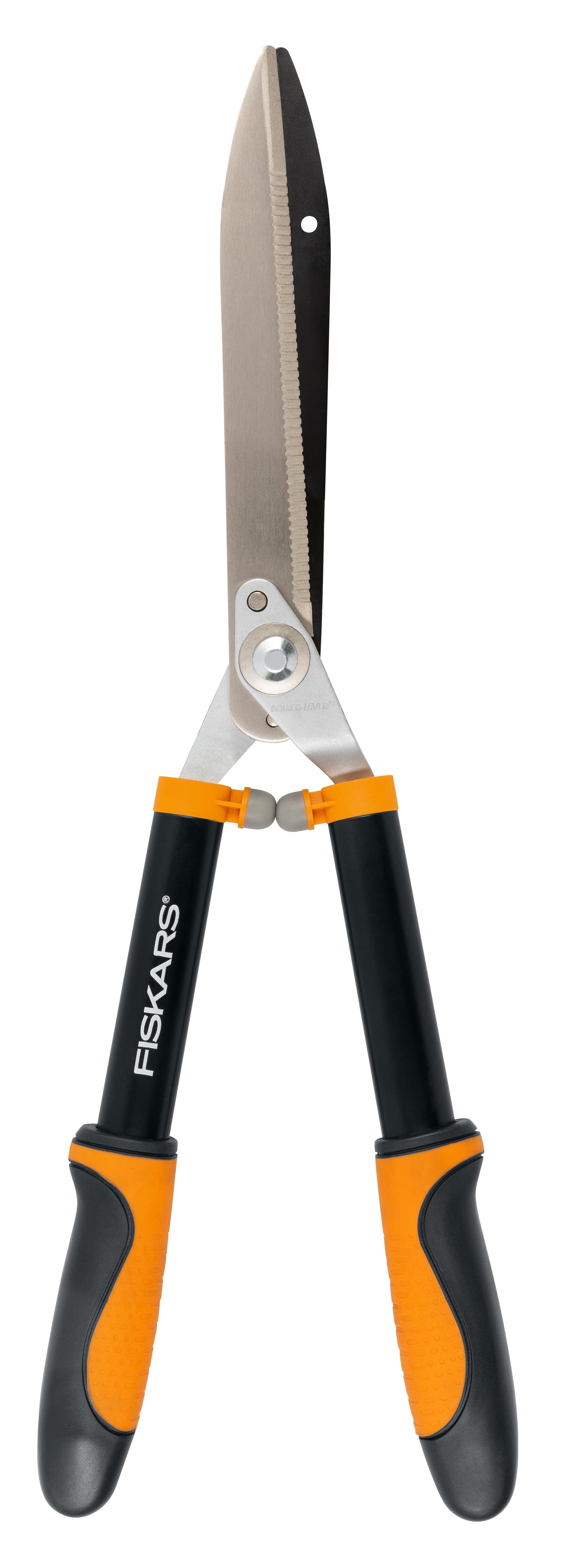 Fiskars 23” Pruning Shears, Power-Lever Softgrip Hedge Clippers Steel Blade, Black and Orange