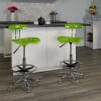 Flash Furniture Vibrant Apple Green and Chrome Drafting Stool with Tractor Seat