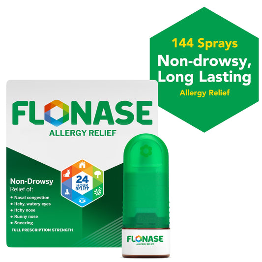 Flonase Allergy Relief Nasal Spray - Non-Drowsy 24HR Long Lasting Multi-Symptom Allergy Relief - 144 Sprays