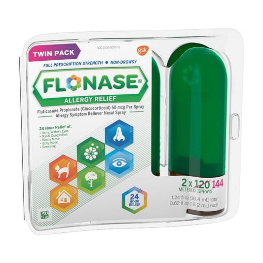 Flonase Allergy Relief Nasal Spray Twin Pack 2 X 144=288 Metered Sprays, 2 Ea, 2 Pack