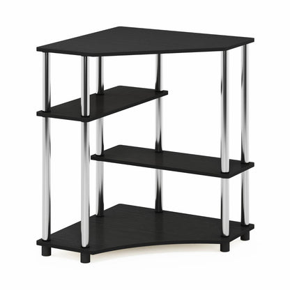 Furinno Turn-N-Tube Wood Space Saving Corner Desk with Shelves in Espresso/Black