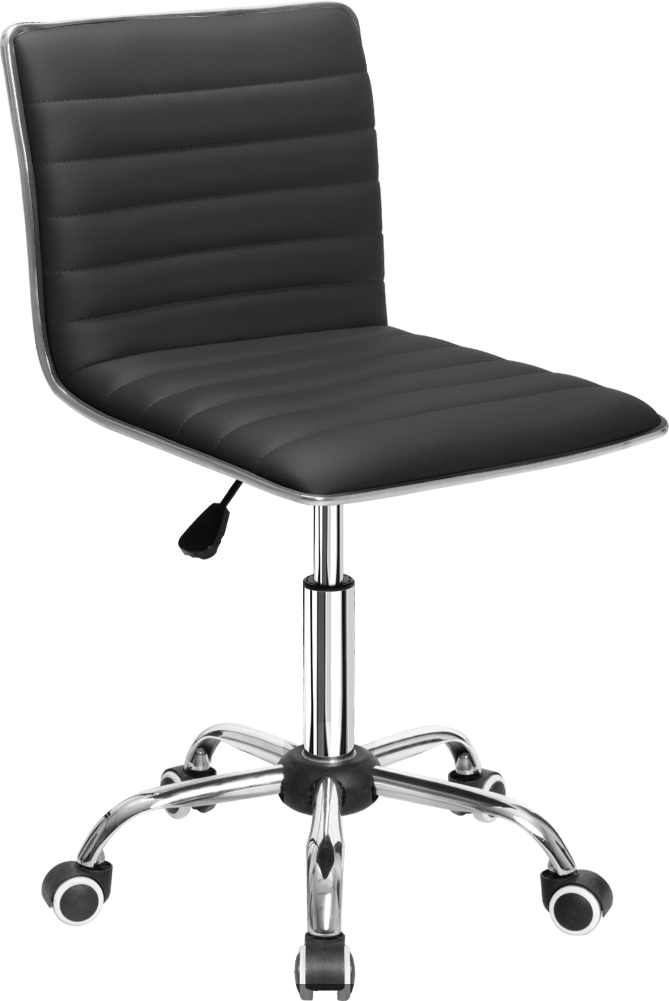 Furmax Mid Back Faux Leather Office Desk Computer Task Chair, with Armless, White