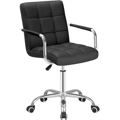 Furmax Task Chair with Swivel & Adjustable Height, 260 lb. Capacity, White