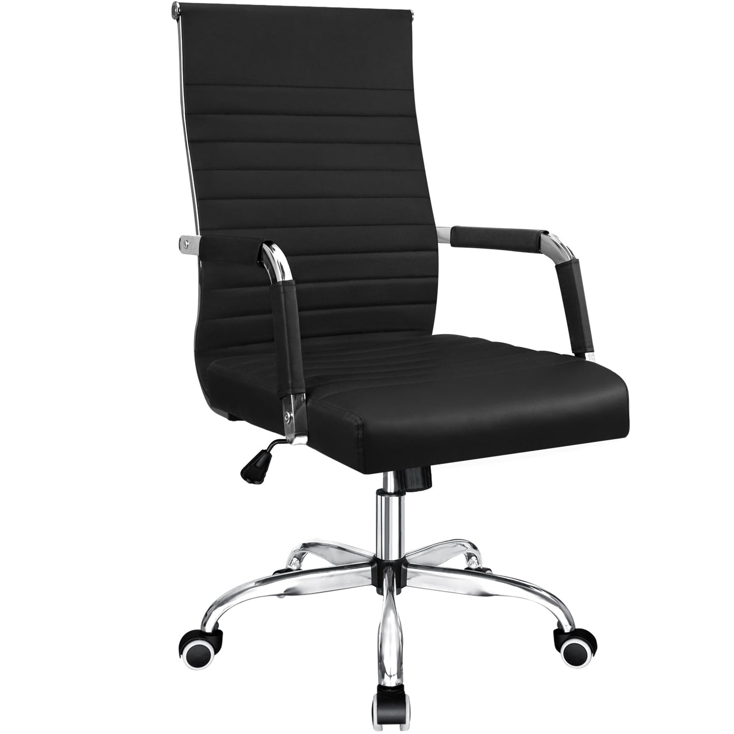 Furmax Ribbed Executive Chair with Swivel & Lumbar Support, 280 lb. Capacity, White