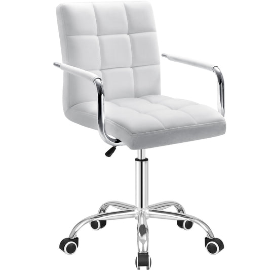 Furmax Task Chair with Swivel & Adjustable Height, 260 lb. Capacity, White