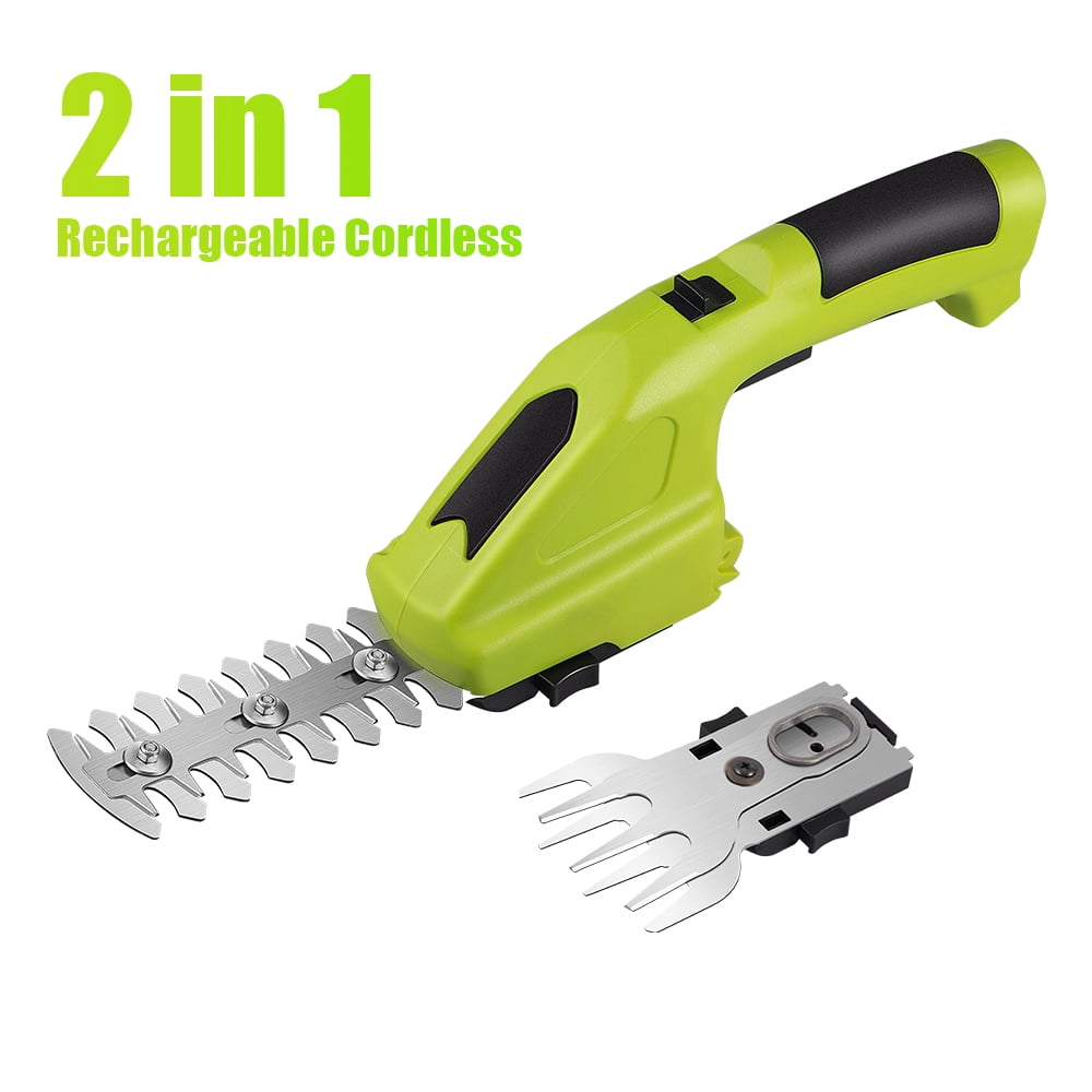 G PEH Cordless Grass Shears, 2 in 1 Electric Mini Hedge Trimmer Cordless, Handheld Grass Hedge Cutter Clippers, Battery Operated Weed Hedge Trimmer