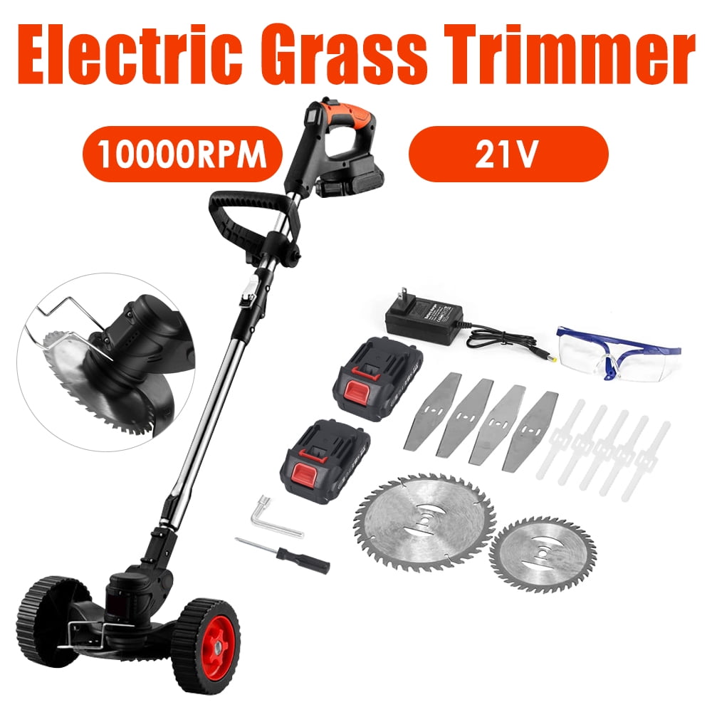 G  PEH String Trimmer Cordless Weed Wacker, Power Grass Trimmer, 2000mAh Battery Powered Lawn Edger Electric Mower for Garden,Lightweight Small Push Lawn Mower Edger Lawn Tool