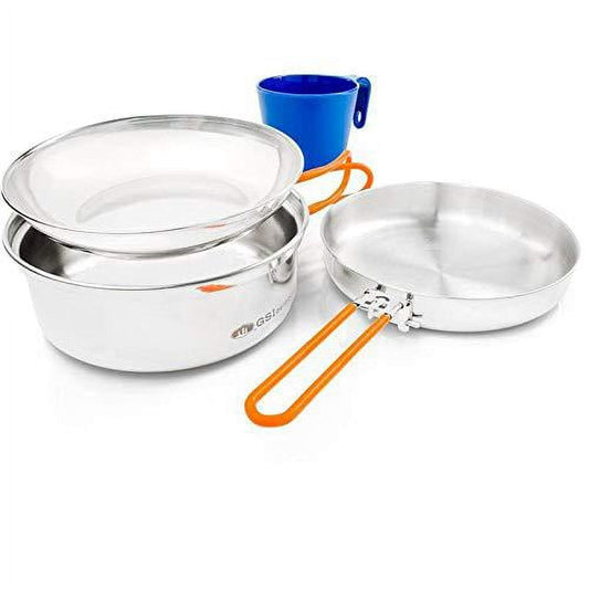 GSI Outdoors Stainless Steel 1 Person Mess Kit for Camping and Backpacking