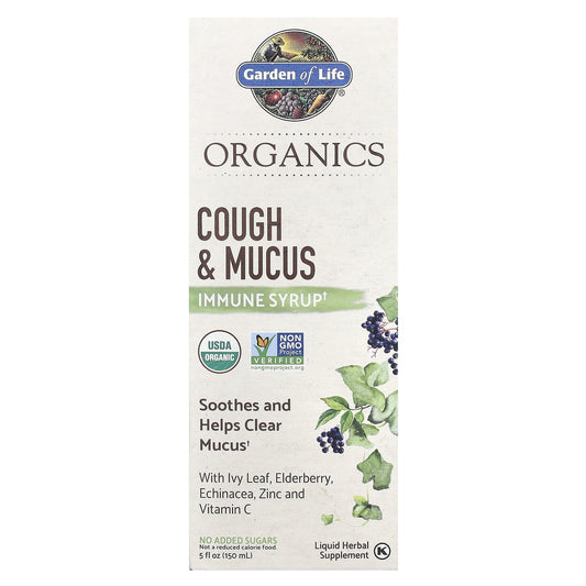 Garden of Life Organics, Cough & Mucus Immune Syrup, 5 fl oz ( 150 ml)