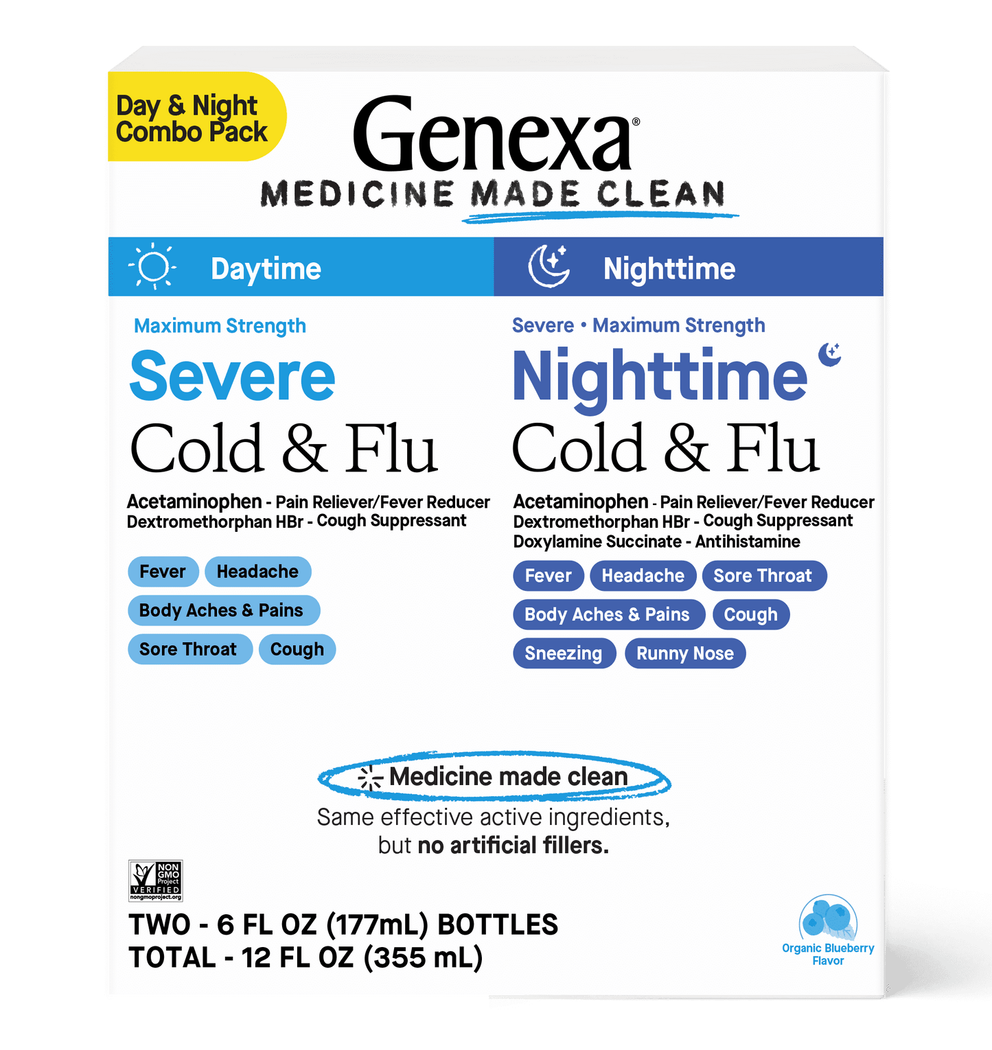 Genexa Daytime & Nightime Severe Cold & Flu Combo Pack