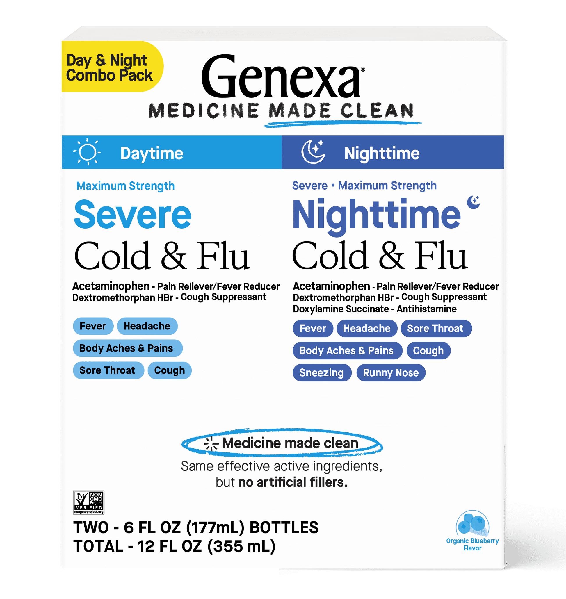 Genexa Daytime & Nightime Severe Cold & Flu Combo Pack