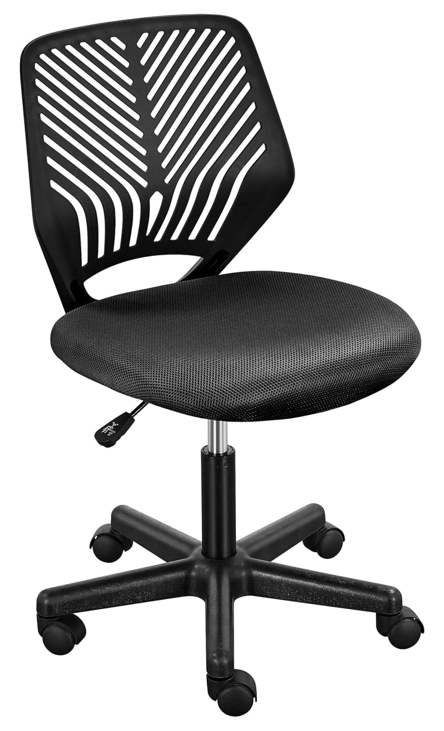 Gexandy Armless Office Chair Mesh Ergonomic Small Desk Chair Adjustable Swivel Black Computer Task Chair No Armrest Back Home Office Chair for Small Spaces, Black