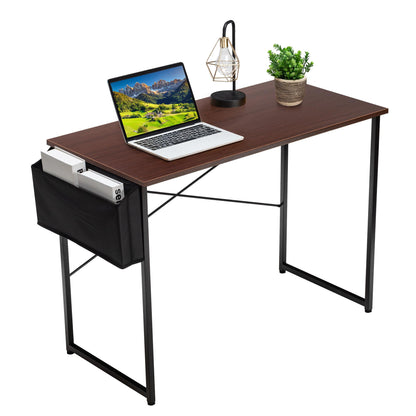 Giantex 40" Study Computer Desk, Industrial Home Office Writing Desk w/Storage Bag, Laptop Table for Living Room Bedroom, Coffee