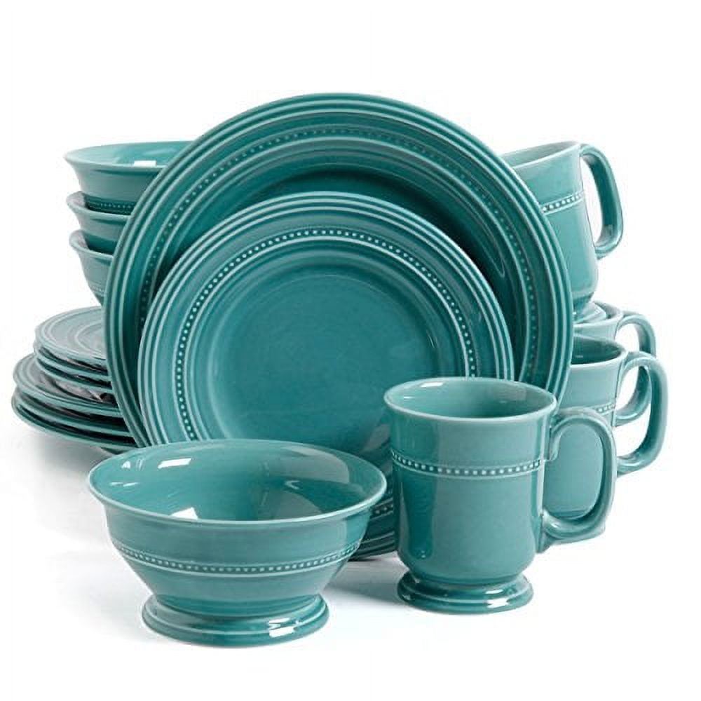 Gibson Elite Barberware 16-Piece Dinnerware Set - Turquoise