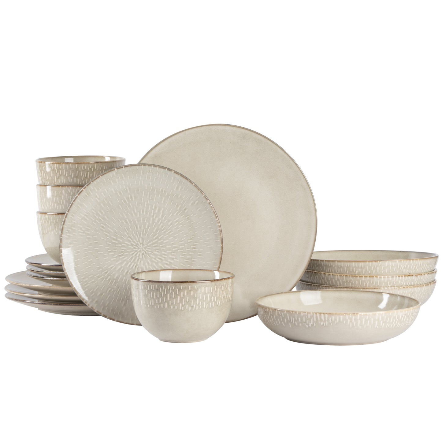 Gibson Elite Matisse 16-Piece Dinnerware Set - Taupe