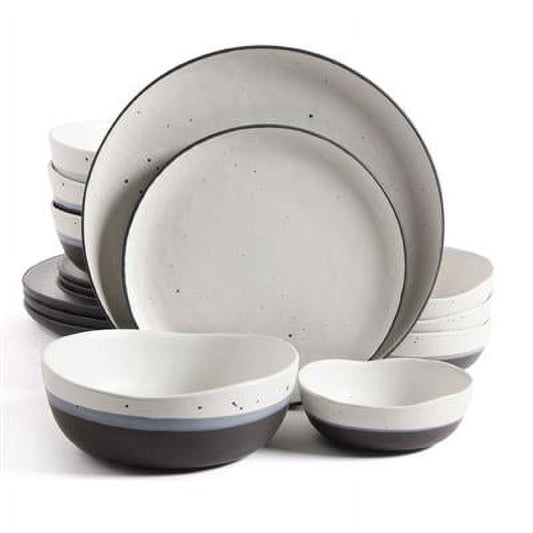 Gibson Elite Rhinebeck Stoneware Dinnerware Set (16 Pieces), Speckled