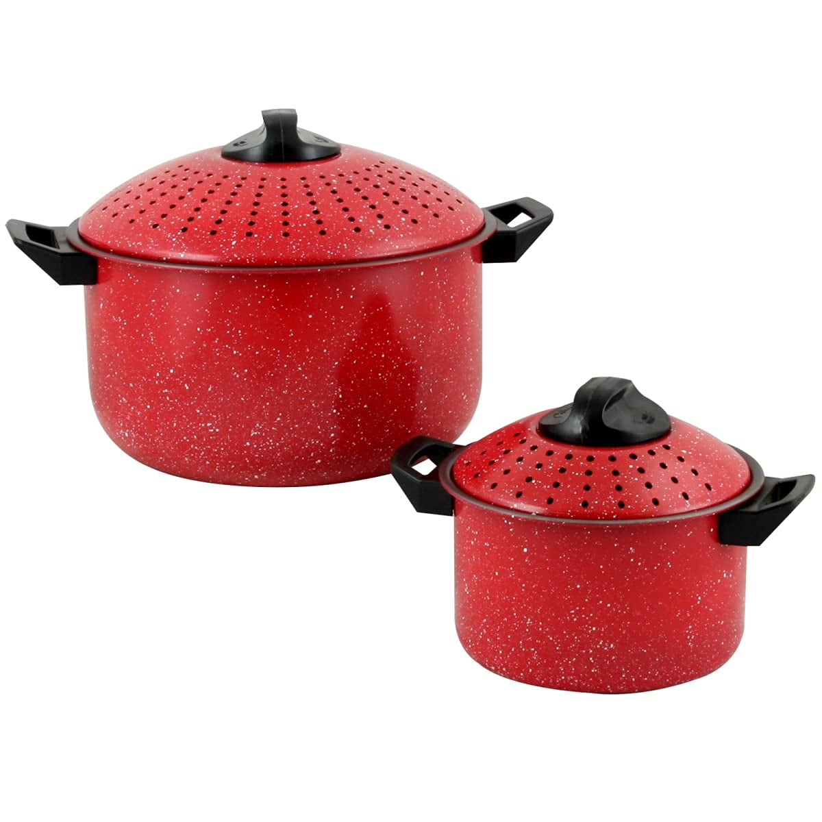 Gibson Home Casselman 4 Piece Nonstick Pasta Pot Set in Red with Bakelite Handle/Knob