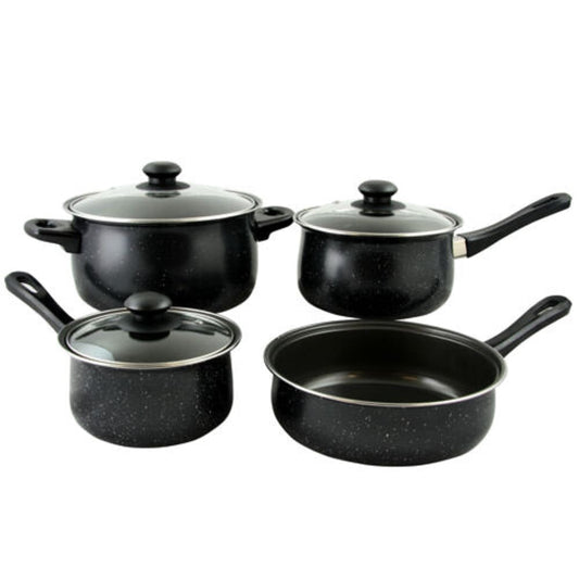 Gibson Home Casselman 7 Piece Cookware Set in Black with Bakelite Handle