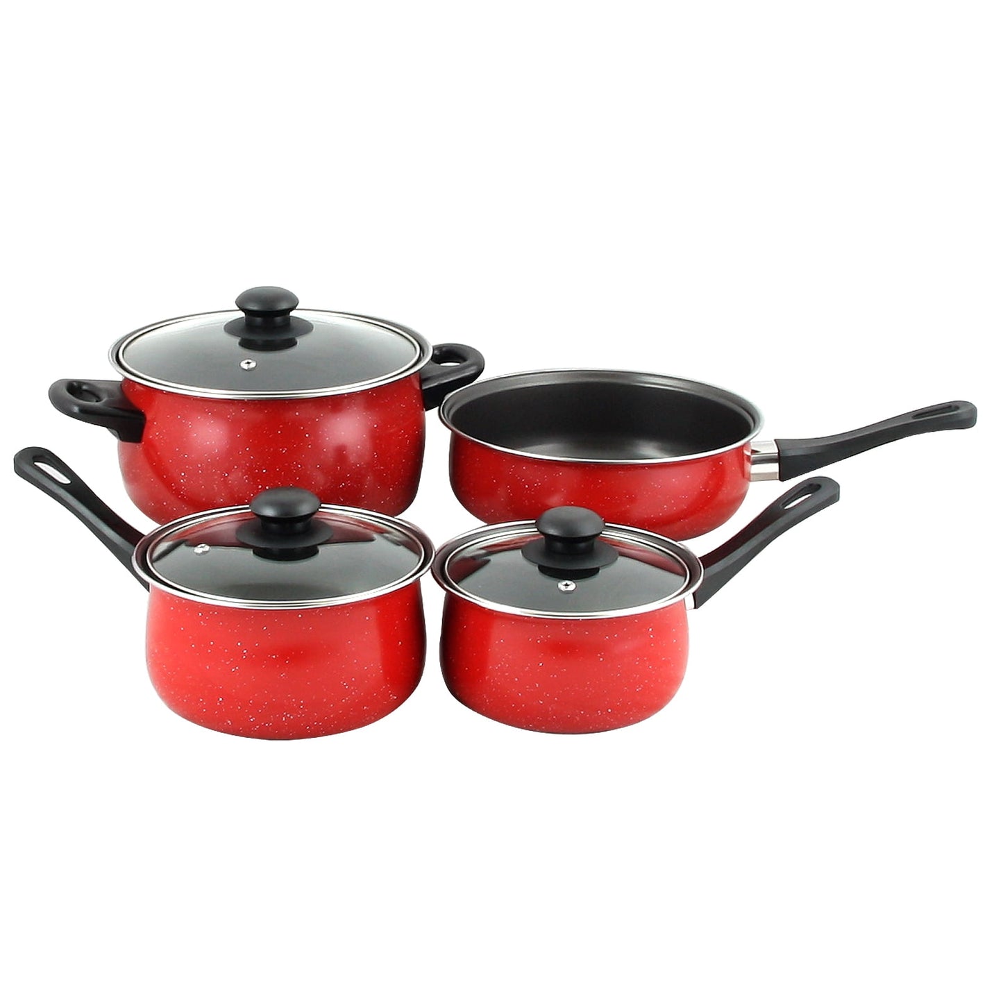 Gibson Home Casselman 7 Pieces Cookware Set In Red with Bakelite Snow Handle