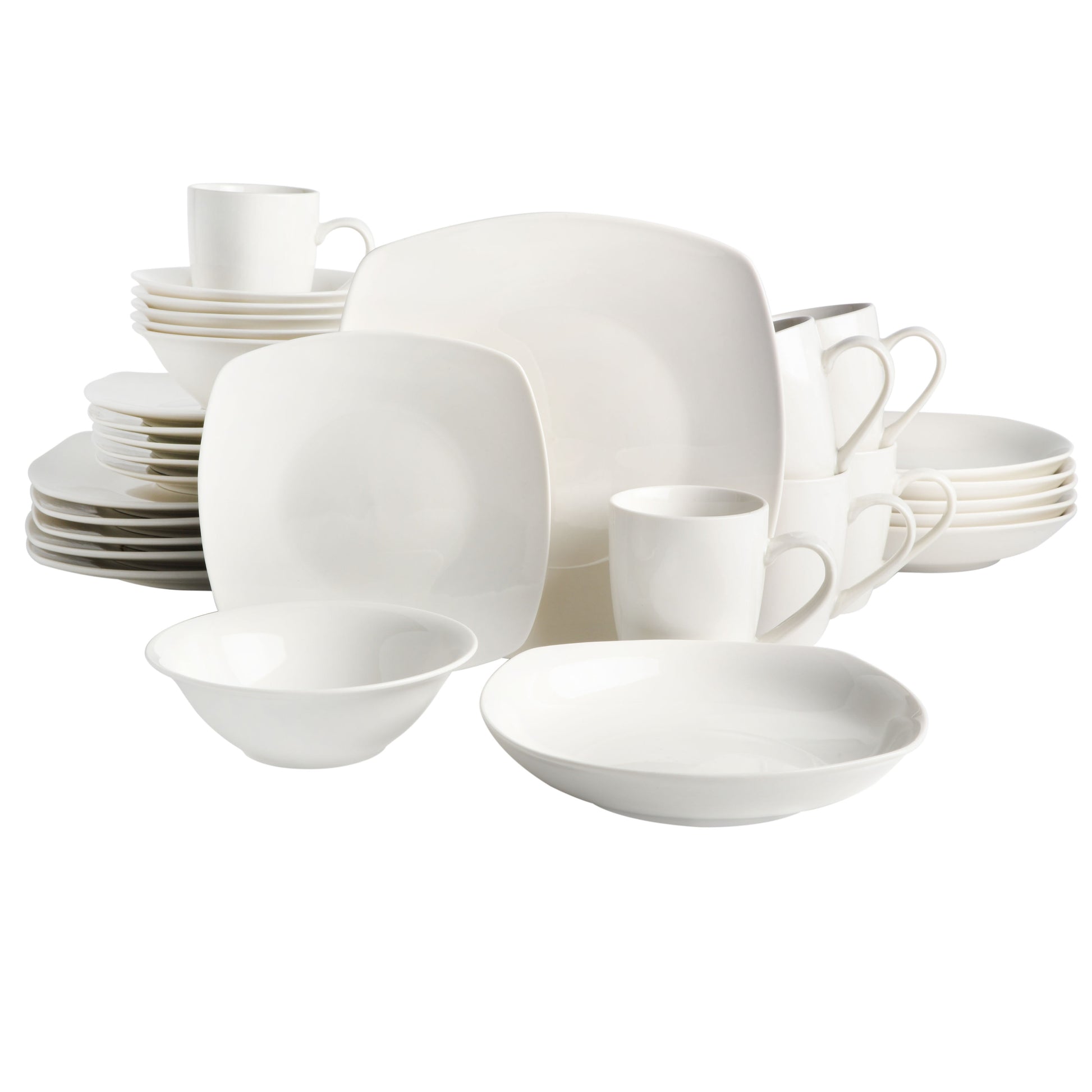 Gibson Home Liberty Hill 30-Piece Dinnerware Set, White