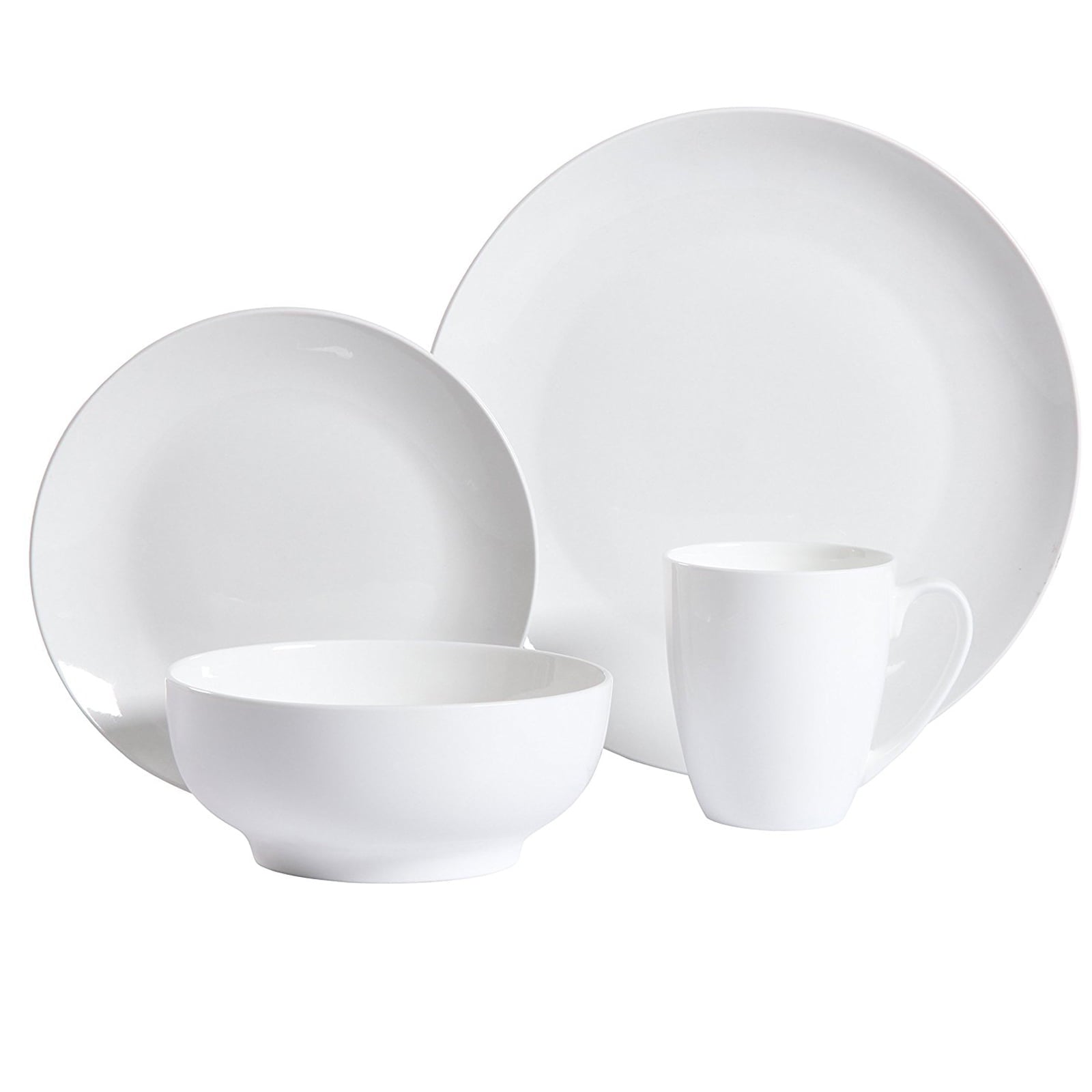 Gibson Home Ogalla 30 Piece Round Porcelain Dinnerware Set in White