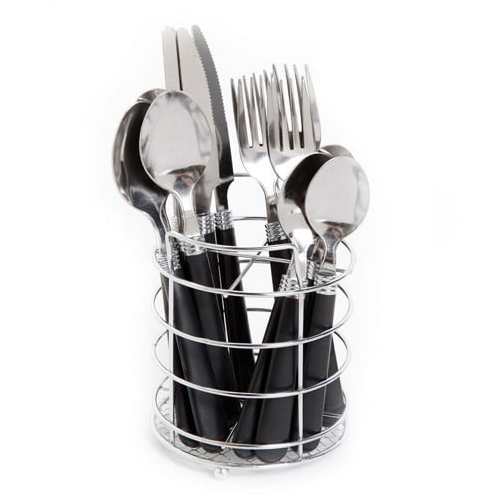 Gibson Home Sensations II 16-Piece Flatware Set with Wire Caddy