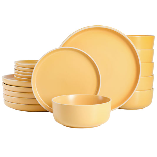 Gibson Home Zuma 18 Piece Dinnerware Set - Yellow