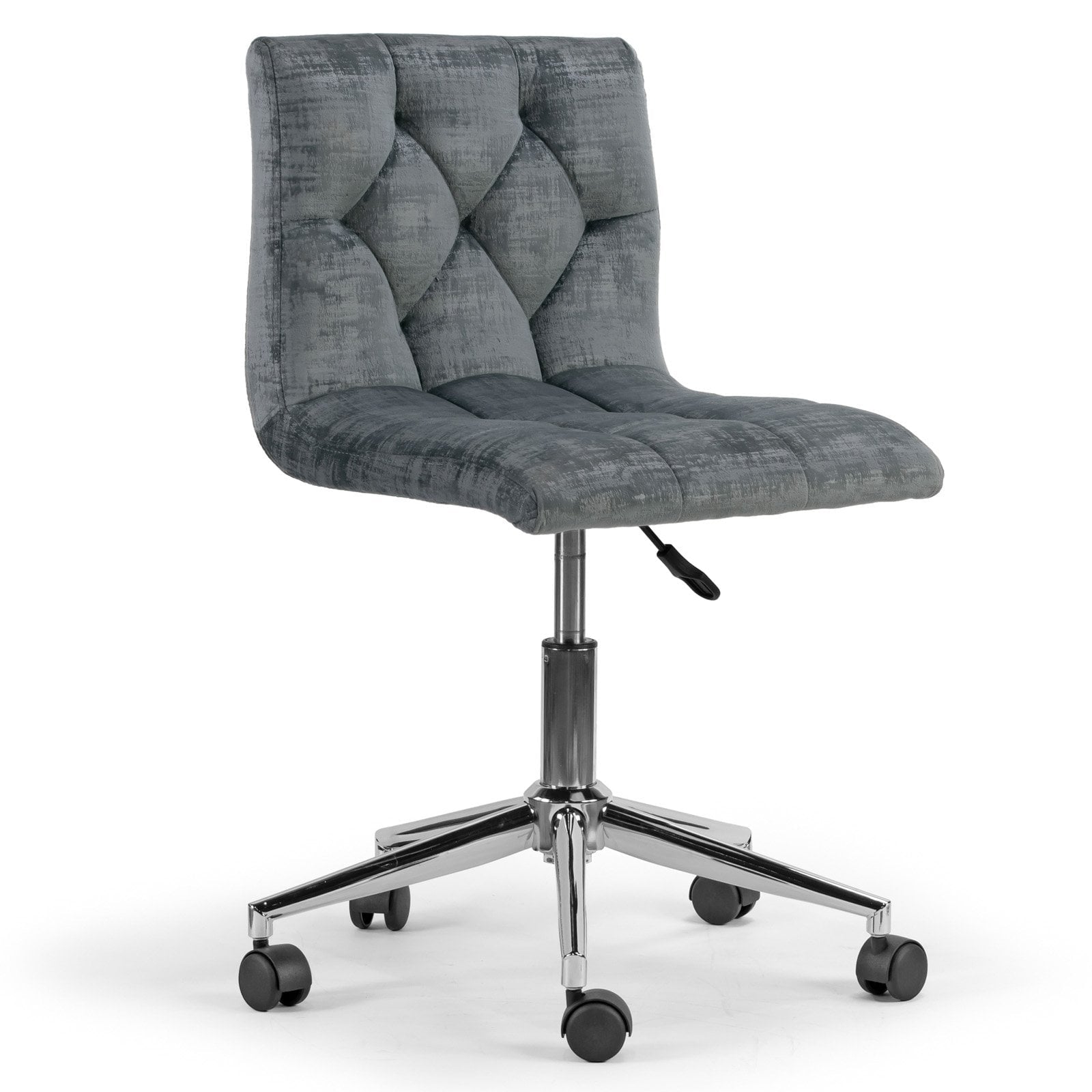 Glamour Home Amali Fabric Adjustable Height Swivel Office Chair in Gray