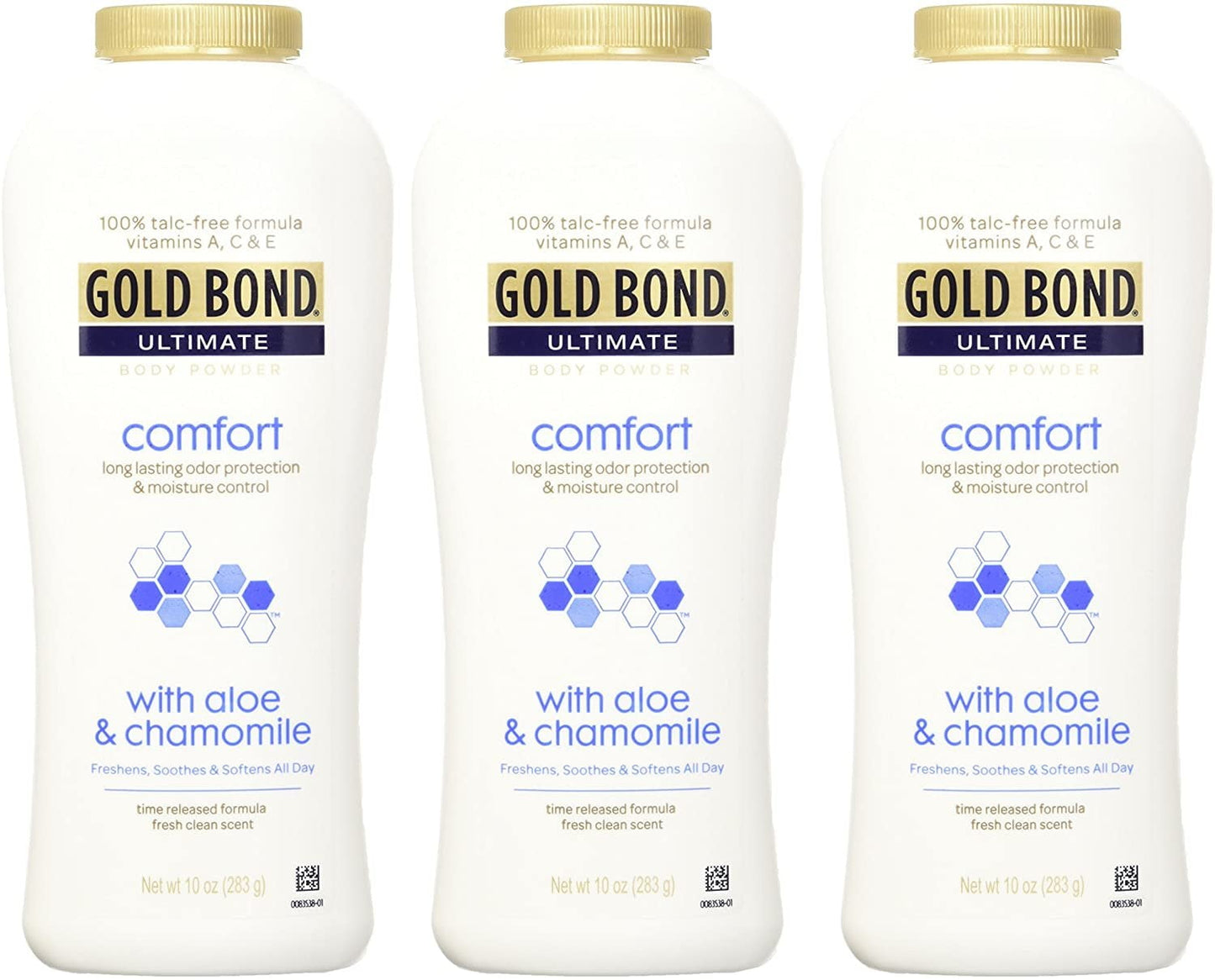 Gold Bond Ultimate Comfort Body Powder 10 Oz, Talc Free (Pack of 3)