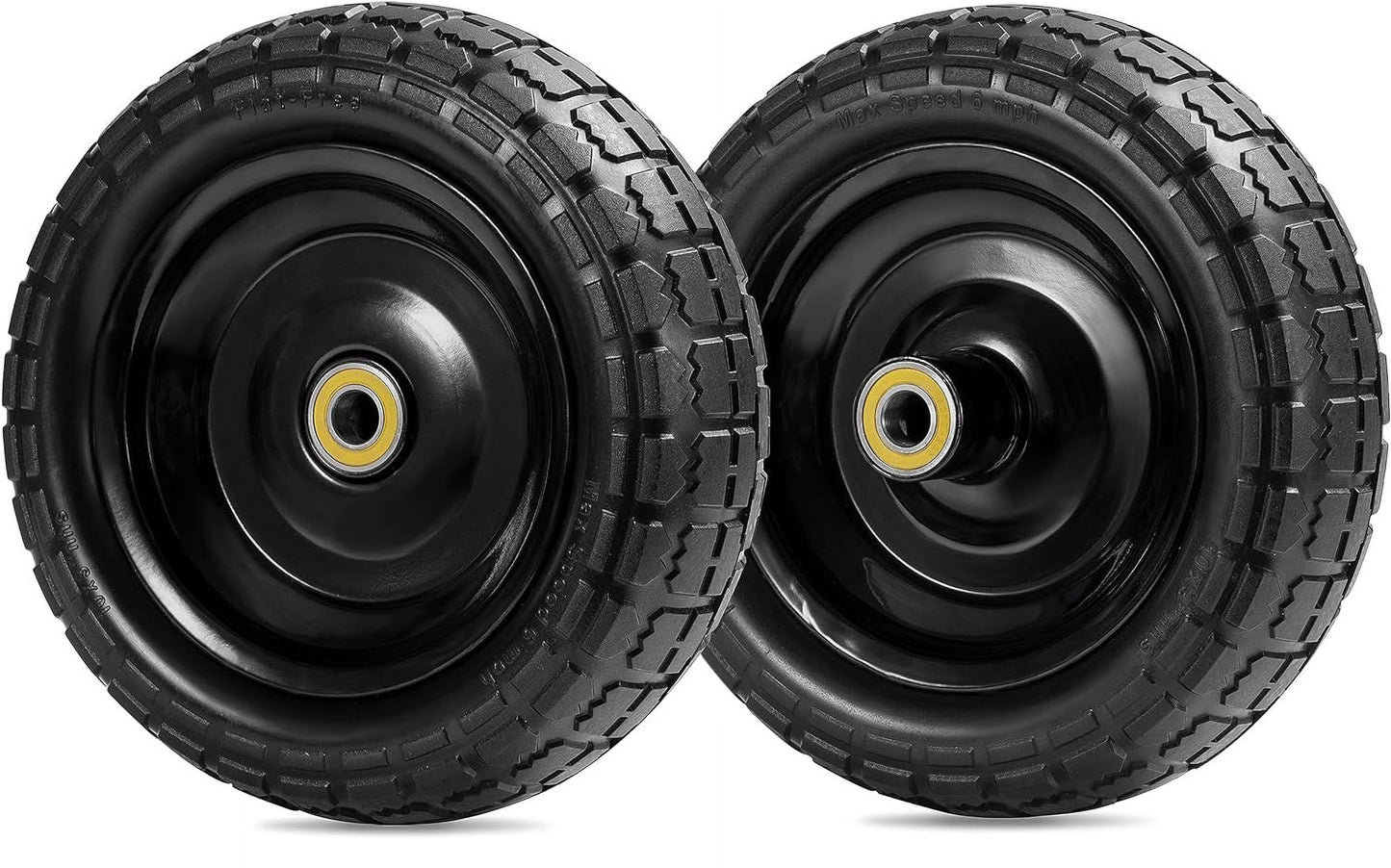 Gorilla Carts 10 Inch Replacement Tire and Wheel for Utility Lawn and Garden Cart, 2 Pack