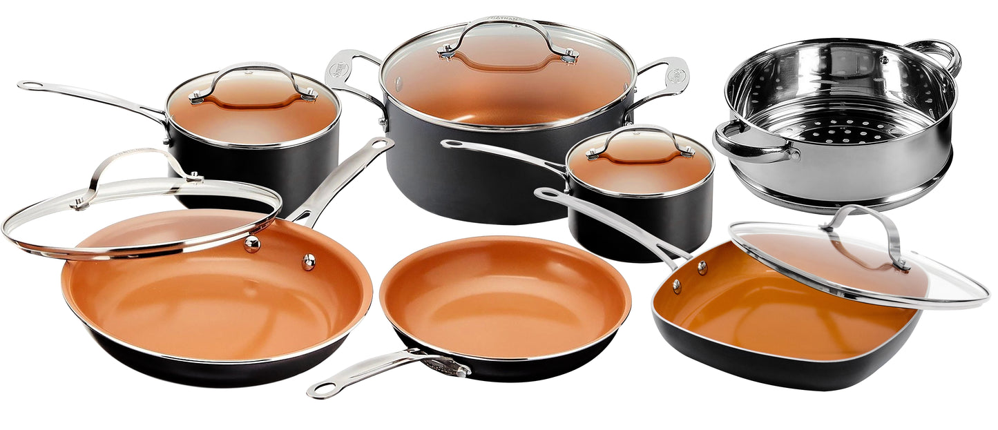 Gotham Steel Diamond 12 Piece Set, Nonstick, Frying Pan & Cookware Set - 12 Piece Set