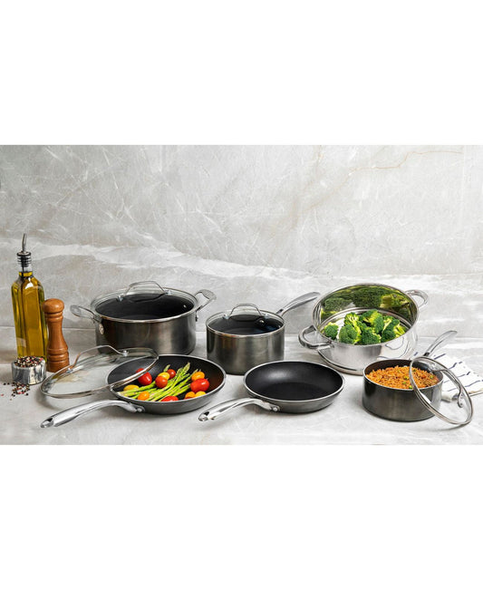 Gotham Steel Platinum 10-Pc. Cast Textured Nonstick Cookware Set