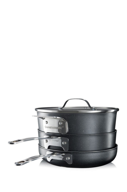 Granitestone 10" stack pan Stackmaster Stackable Cookware Set -5pc Set