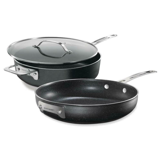 Granitestone Stackmaster 3 Piece Stackable Cookware Set - Black