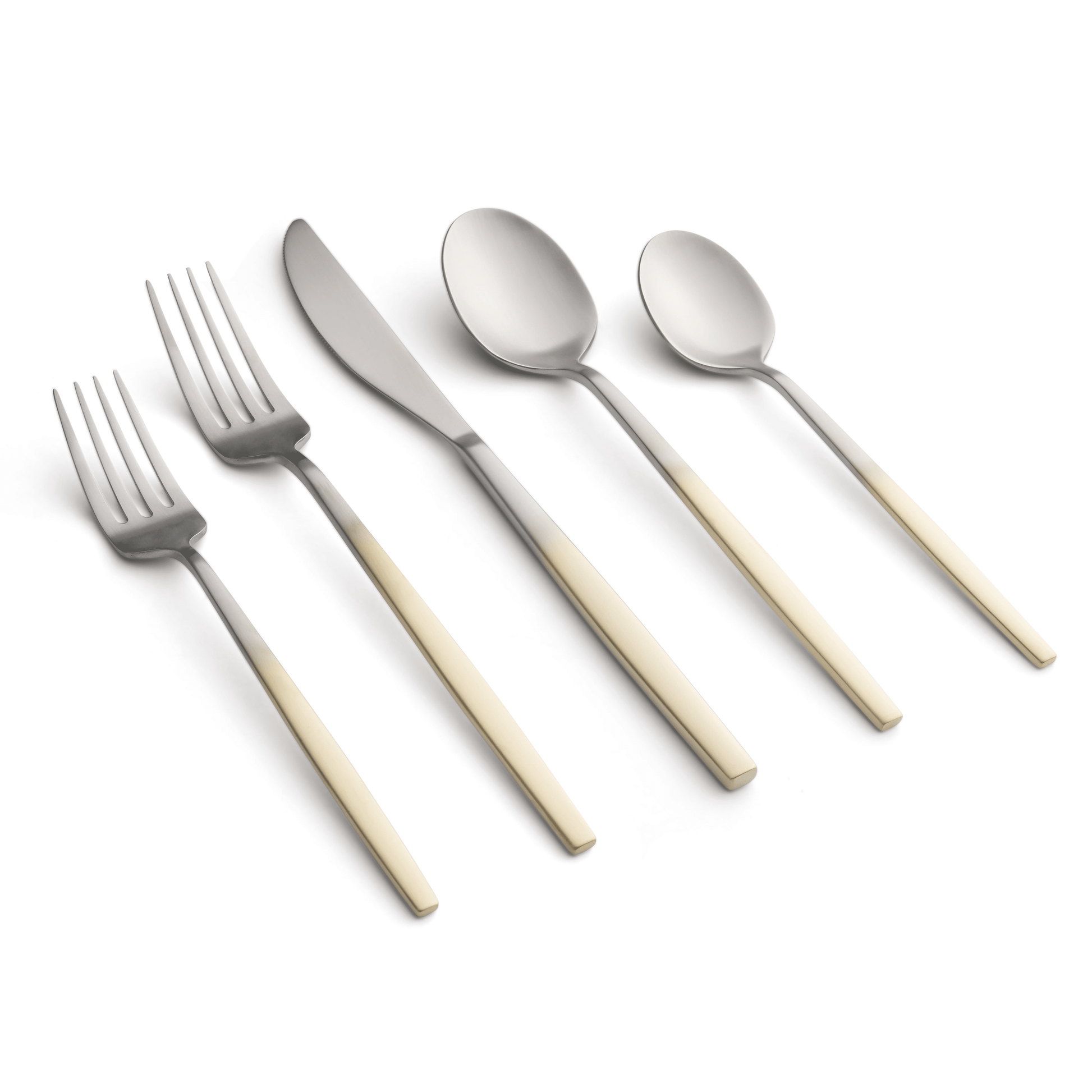 Graze by Cambridge Kiki Champagne Ombre Forged 18/0 Stainless Steel 20-Piece Flatware Set, Service for 4