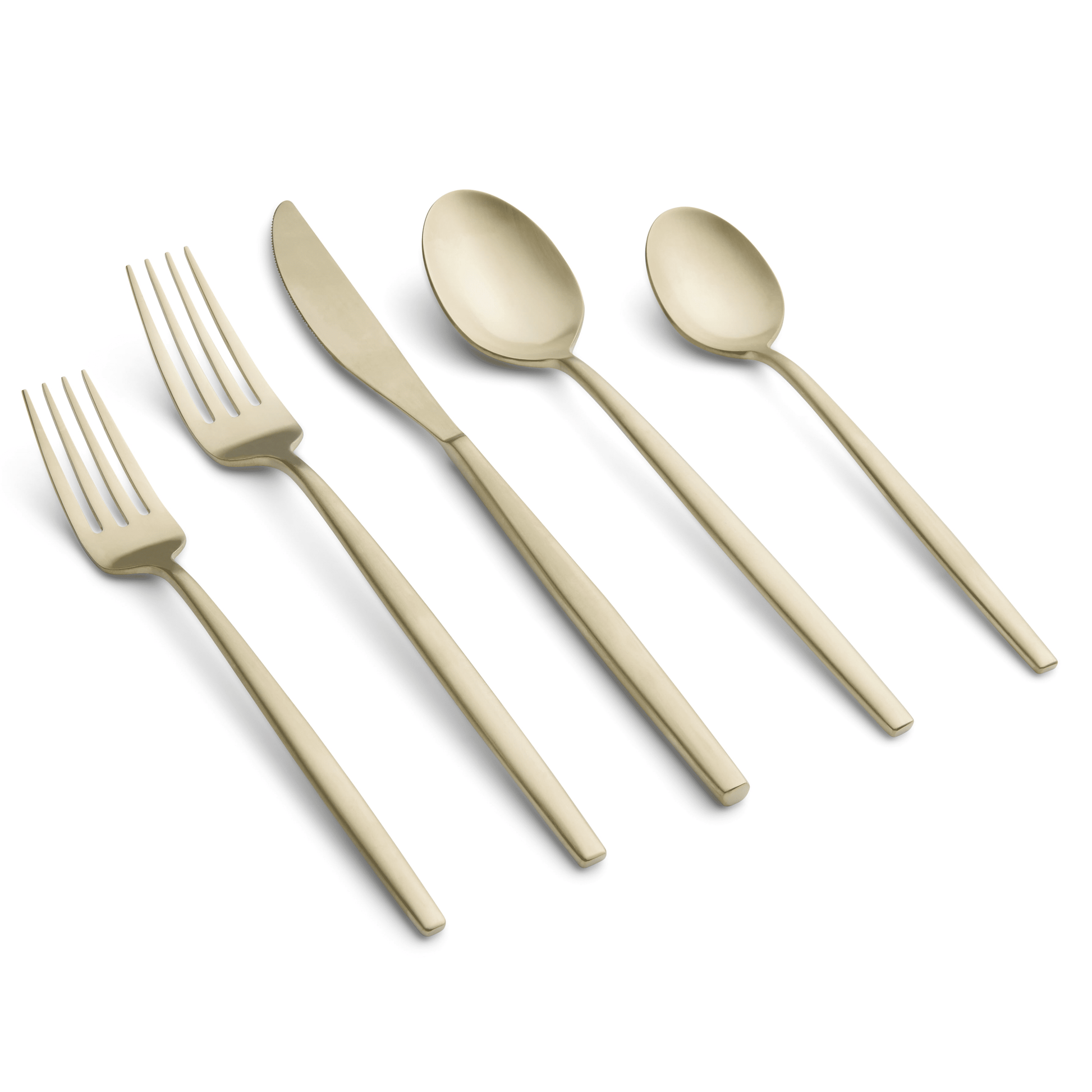 Graze by Cambridge Kiki Champagne Satin Forged 18/0 Stainless Steel 20-Piece Flatware Set, Service for 4