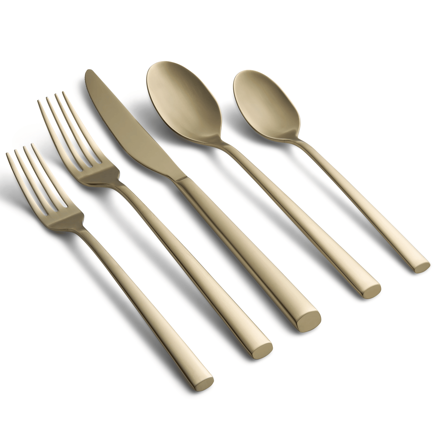 Graze by Cambridge Toya Champagne Satin Forged 18/0 Stainless Steel 20-Piece Flatware Set, Service for 4