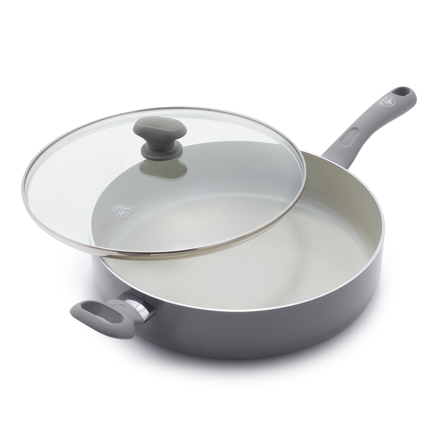 GreenLife Savory Ceramic Nonstick Gray 5 Quart Saute Pan