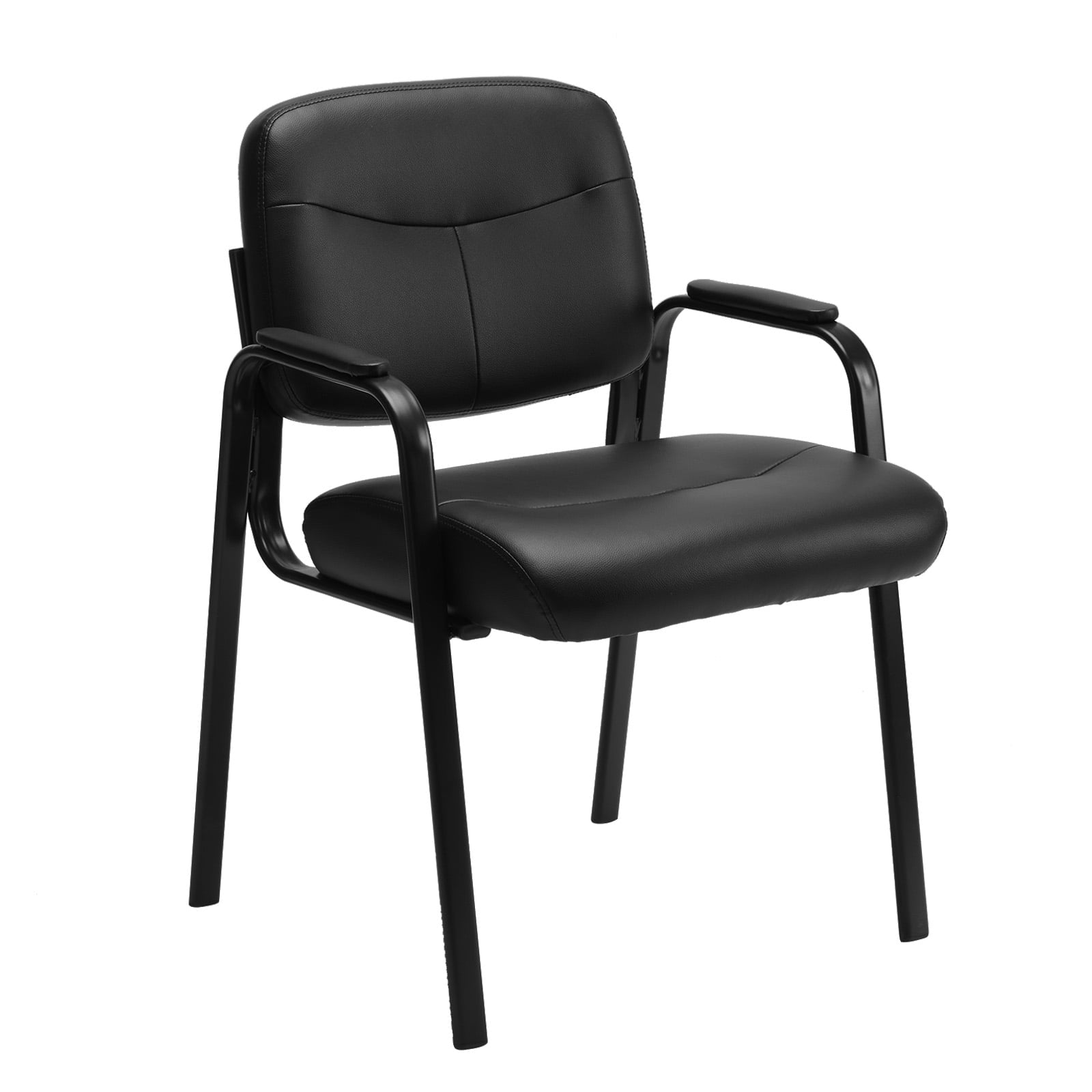 Guest Reception Desk Chairs Without Wheels for Waiting Room, Restaurant, Library, Barber Store,Black-1P