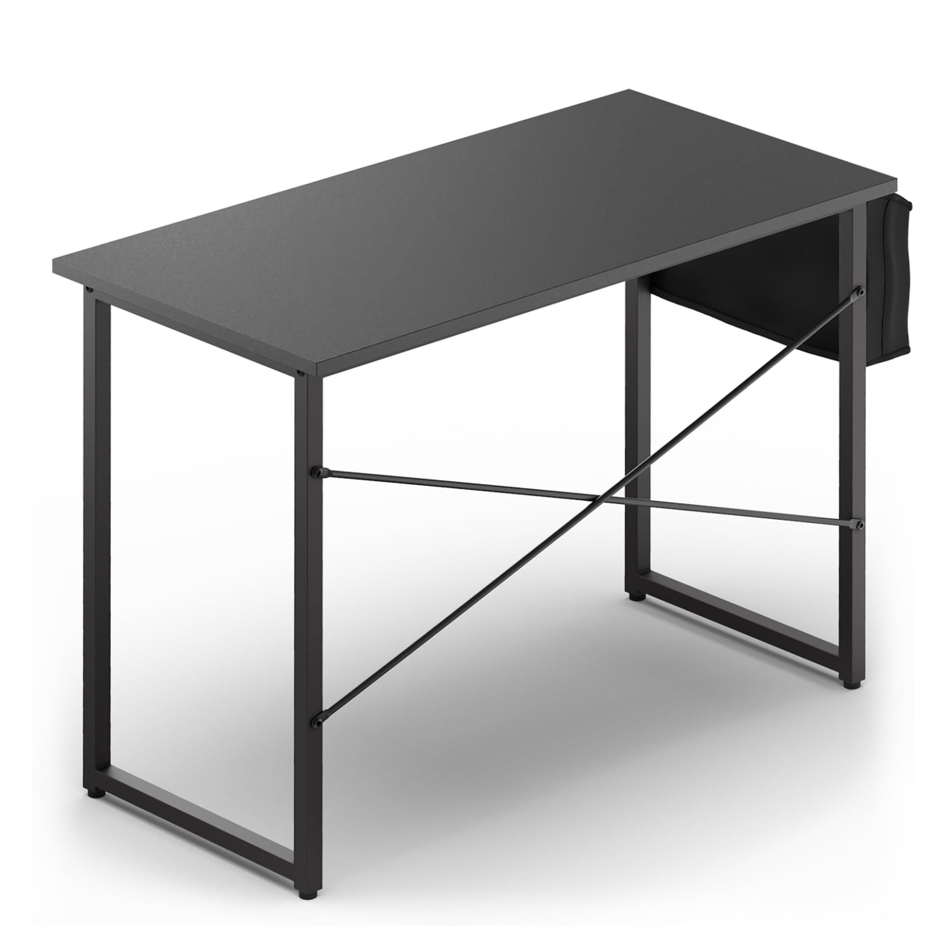 Gymax 40'' Study Writing Table Modern Computer Desk w/ Storage Bag Black