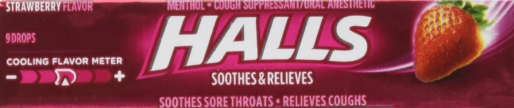 HALLS Cough Drops, (Strawberry, 9 Drops, 20-Pack)