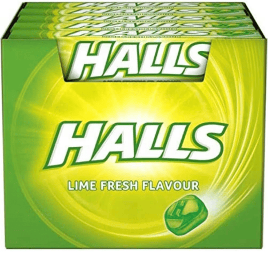 HALLS Relief LIME FRESH Flavor Cough Drops with Menthol 180 Drops (20 Sticks of 9 Drops) Pack Of 1