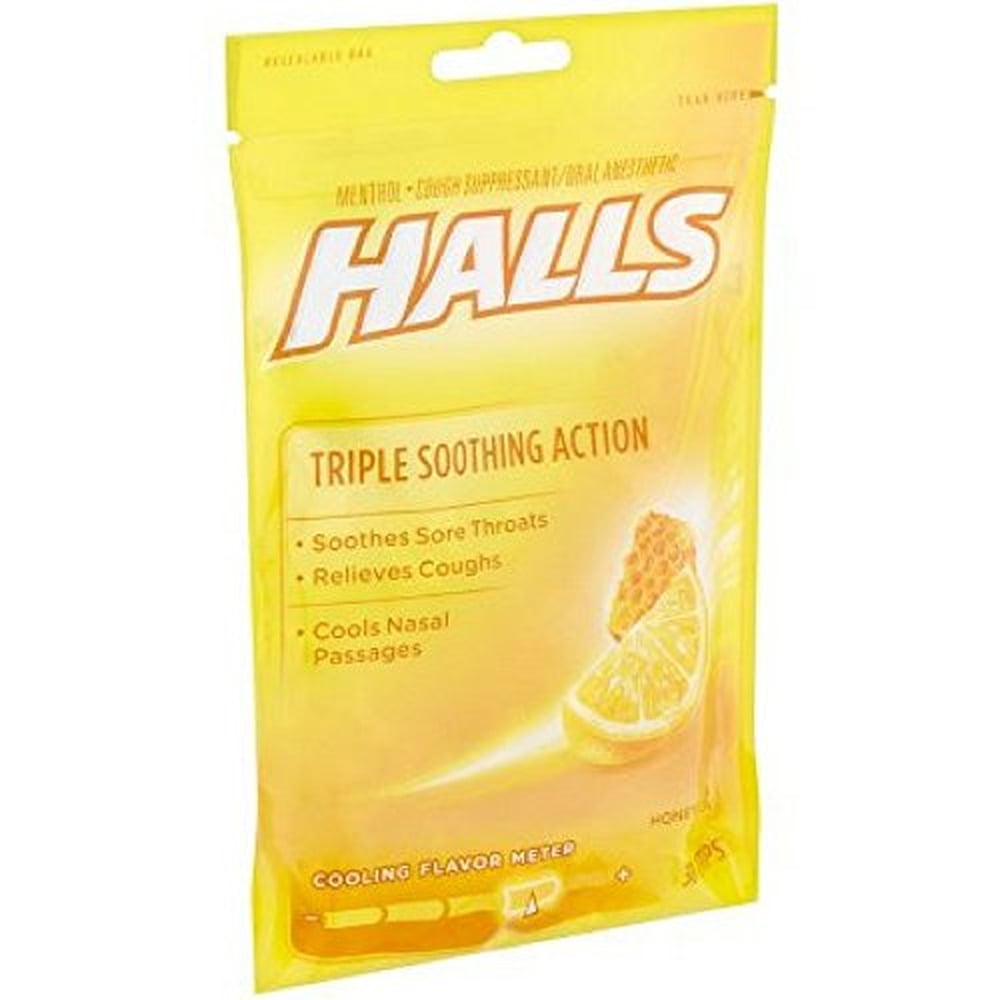 Halls Cough Suppressant/oral Anesthetic Drops (Pack of 4)